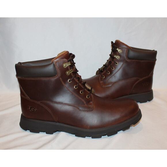 NIB UGG MEN'S WATERPROOF STENTON WORK CASUAL LEATHER BOOTS - Picture 2 of 8